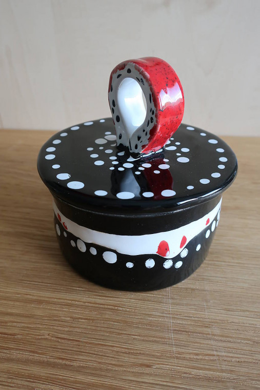 Nádoby - Keramická dóza - 14603969_