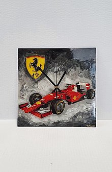Hodiny - Hodiny Ferrari - sklenené - 14603196_