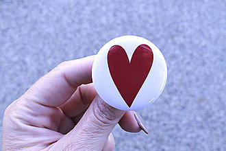 Brošne - Odznak srdce (Červená) - 14603019_