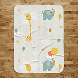 Detský textil - Deka do detskej izby - Žirafa a sloník - 14603342_