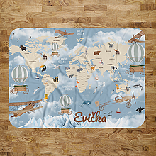 Detský textil - Detská deka s menom - Mapa sveta - 14602710_