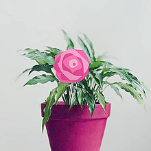 Dekorácie - Floral zápich do kvetináča – ruža - 14603180_