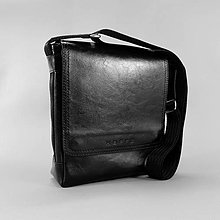 Pánske tašky - Čierna pánska kožená taška "Halifax" - 14605424_
