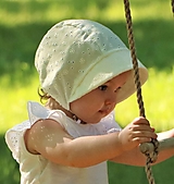 Detské čiapky - Madeirový čepiec Eliška ivory - 14607220_
