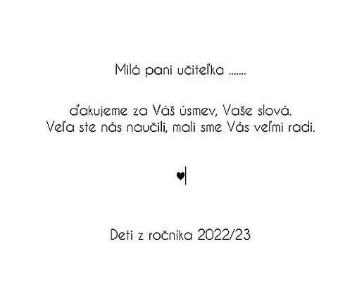 Papiernictvo - Text dovnútra pozdravu (Pani učiteľke 1) - 14606890_
