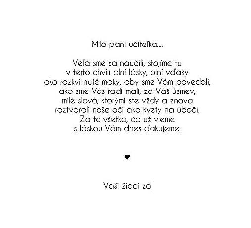Papiernictvo - Text dovnútra pozdravu (Pani učiteľke 2) - 14606930_