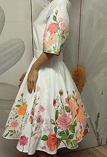 Šaty - Svadobné, ručne maľované šaty " Ruža " - 14607212_