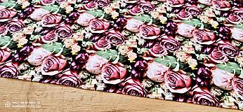 Textil - Úplet - Ruže MIX - cena za 10 centimetrov - 14604601_