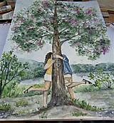 Obrazy - Bozk za stromom...(akvarel) - 14606565_
