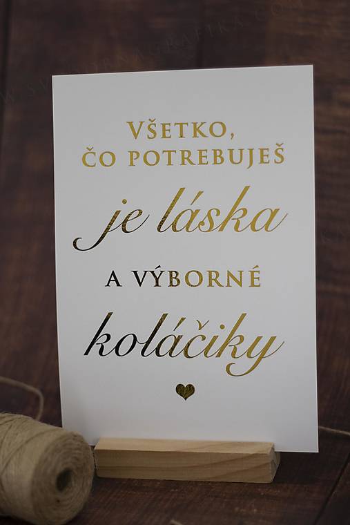 Papiernictvo - Láska & Koláčiky - informačná kartička - 14605975_