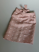 Iné oblečenie - Detská ľanová zásterka bodka na ružovej - 14607674_