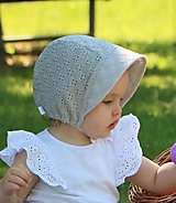 Detské čiapky - Letný madeirový čepiec Hana svetlo šedý - 14609604_
