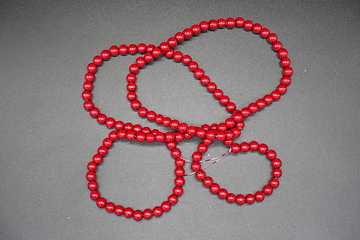 Korálky - Okrúhle sklenené 6 rz.f 1. časť (šnúra/145ks) (25) - 14609305_