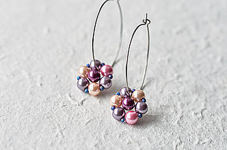 Sady šperkov - Farebné perlové náušnice na leto - 14608019_
