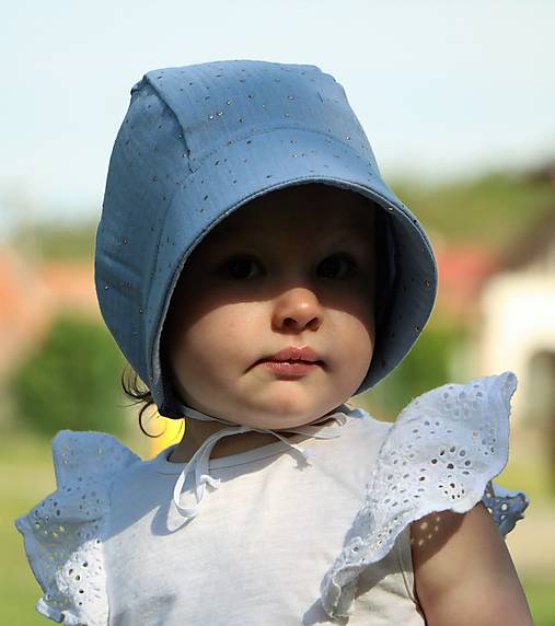 Letný detský mušelínový čepiec Vivien