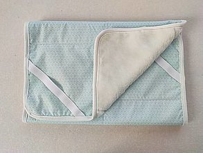 Úžitkový textil - Vlnienka podložka na matrac do detskej postieľky 100%  MERINO Top Super wash Natural Triangel Mint - 14611675_