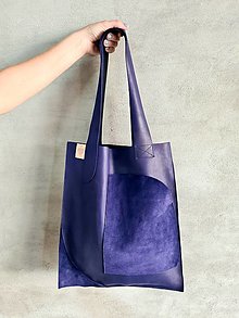 Veľké tašky - FIALOVÁ kožená veľká taška - 14611615_