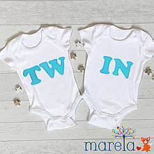 Detské oblečenie - Body dvojčata TWIN chlapečci - 14611942_
