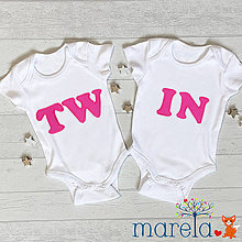 Detské oblečenie - Body dvojčata TWIN holčičky - 14611945_