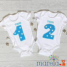 Detské oblečenie - Body dvojčata Twin 1 a 2 chlapečci - 14611960_