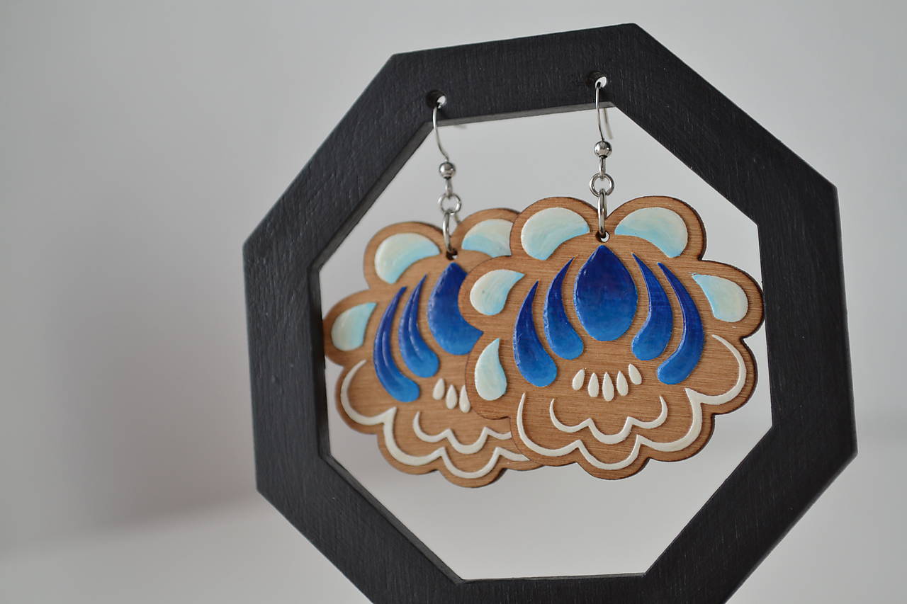 Folk náušnice JULKA ručne maľované veľké (celé)