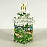 Nádoby - Maľovaná fľaša s príbehom - Highland na paši - 14612180_