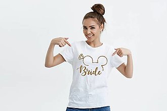 Darčeky pre svadobčanov - Svadobné tričko-BRIDE - 14610154_