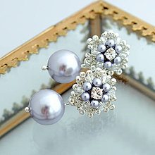 Náušnice - Vintage perlové náušnice (Ag925) (Lavender) - 14614850_