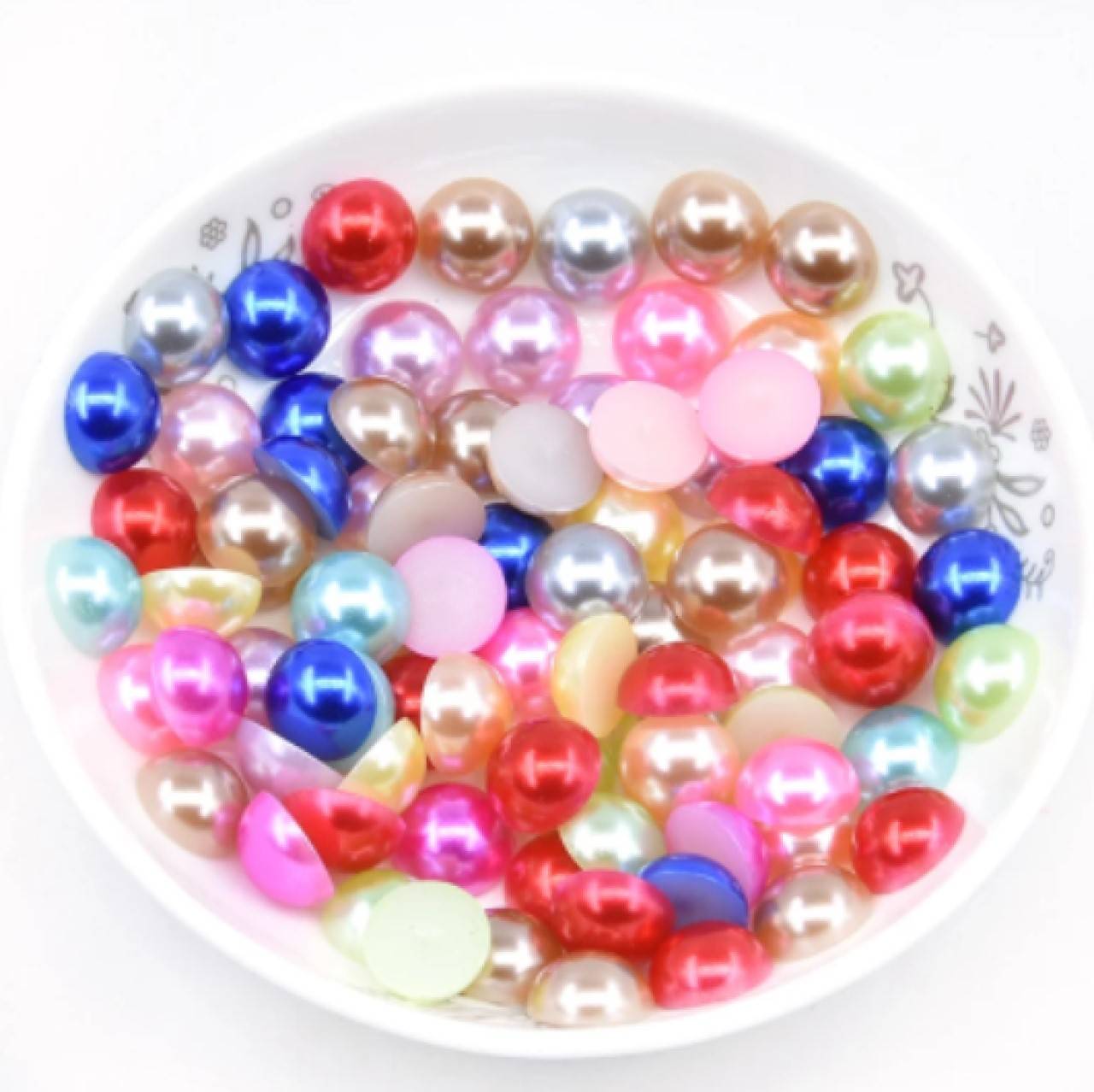 KA102 Kabošon mix perleťový / plast 12 mm