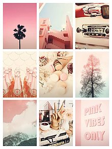 Grafika - Plagát| Photo Art| mix plagátov v modernom štýle a pink tónoch 01 - 14615815_