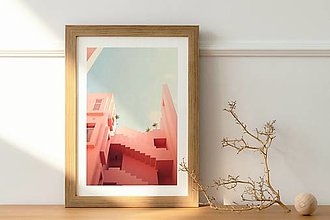 Grafika - Plagát| Photo Art| mix plagátov v modernom štýle a pink tónoch 01 (ružová vila A4 (2)) - 14615909_