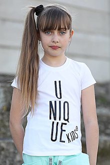 Detské oblečenie - Tričko s krátkym rukávom UNIQUE kids biele - 14617963_