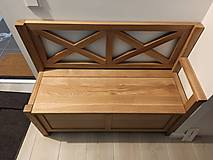 Nábytok - Drevená dubová lavica s úložným priestorom - 14618249_