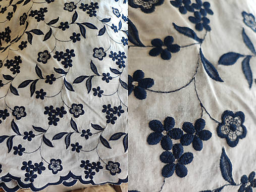 Letné madeirové šaty (rôzne varianty) (bielo-modrá 3)