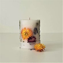 Svietidlá a sviečky - Sójová sviečka Svetluška so sušenými kvetmi ŠALVIA A LEVANDUĽA 365 g - 14616996_