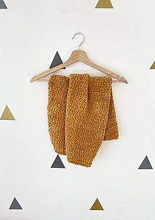 Detský textil - Háčkovaná horčicová deka pre bábätko - 14620237_