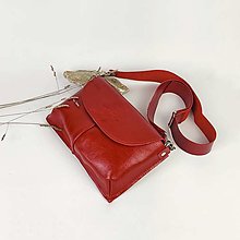 Kabelky - Kožená kabelka Ester Raw (červená) - 14620602_