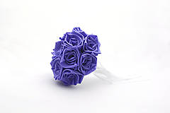 Kytice pre nevestu - Saténová kytica svadobná fialová ruže - 14619981_