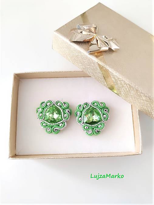 Náušnice - Bella náušnice  (Travičková zelená) - 14620833_