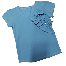 Detské oblečenie - Tričko s efektnou mašľou a s perličkami UNIQUE Girl modré - 14624075_