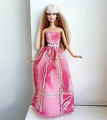 Hračky - Ružové dlhé šaty pre Barbie - 14623958_