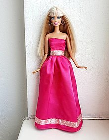 Hračky - Cyklaménové spoločenské šaty pre Barbie - 14623976_