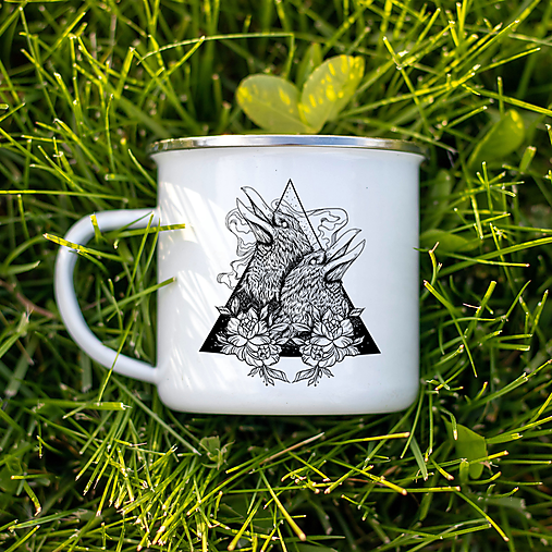 Nádoby - BIRDS smaltovaný hrnček - 14623020_