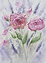Obrazy - La Vie en rose, originál akvarel - 14623190_