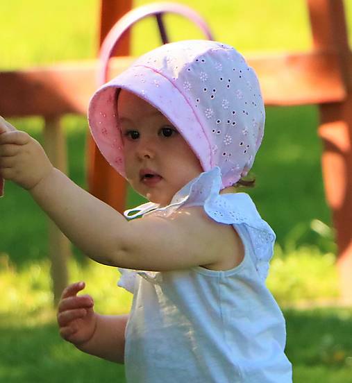 Letný detský čepiec Eliška ružový