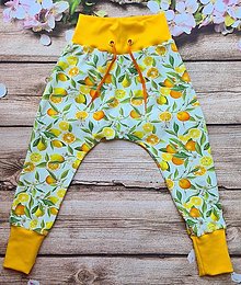 Detské oblečenie - Letné tepláky - citróny a pomaranče - 14624767_