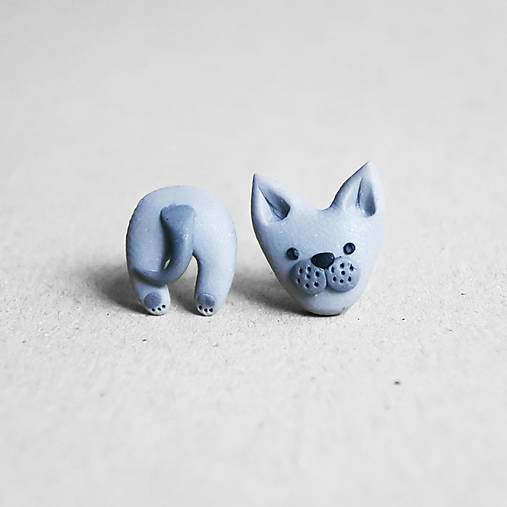 Náušnice - • d o p r e d a j • Mačička (Sphynxka) - 14628376_