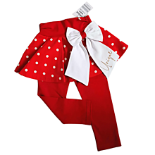 Detské oblečenie - Sukňolegíny s DOTS sukničkou červené - 14628022_