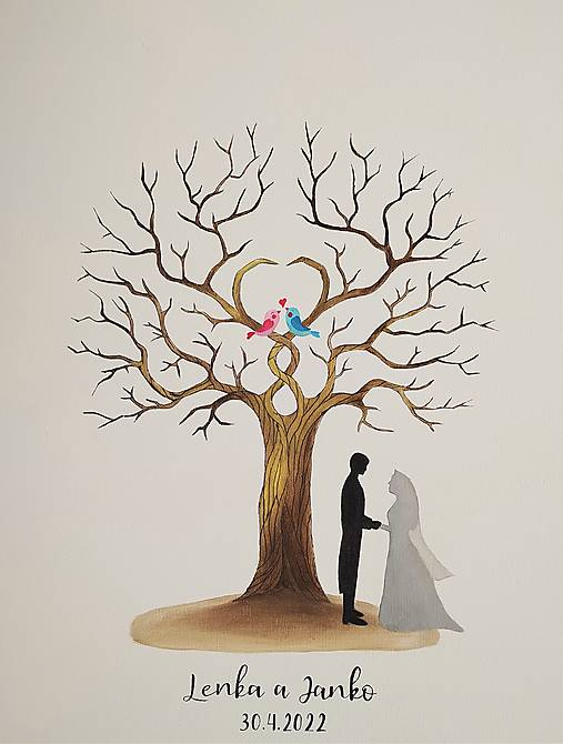 Wedding tree VI_a - svadobný strom  (Veľkosť plátna 40 x 50 cm)