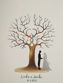Obrazy - Wedding tree VI_a - svadobný strom  (Veľkosť plátna 50 x 60 cm) - 14628083_